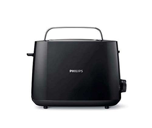 Philips Toaster – 2 Toastschlitze, 8 Stufen, Brötchenaufsatz, Auftaufunktion, Liftfunktion, Abschaltautomatik, schwarz HD2581/90 (Prime)