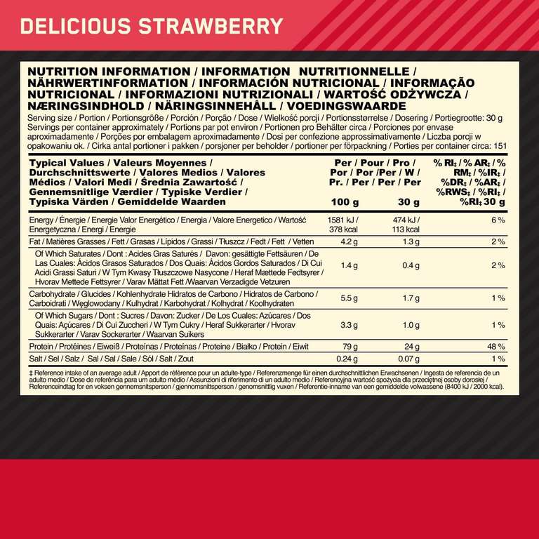 Optimum Nutrition 100% Whey Gold Standard Strawberry / Double Chocolate 4,54kg + Topcashback