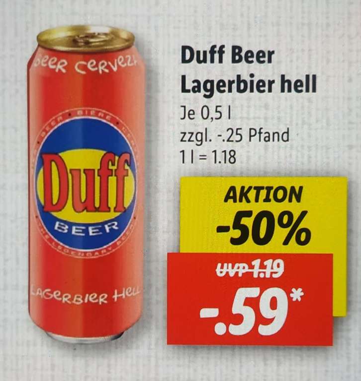 500ml je | hell Beer Dose[Lidl] Lagerbier Duff mydealz