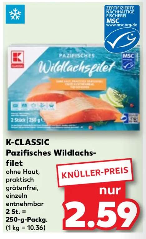 Wildlachs-Filet 250g (gefroren) bei Kaufland