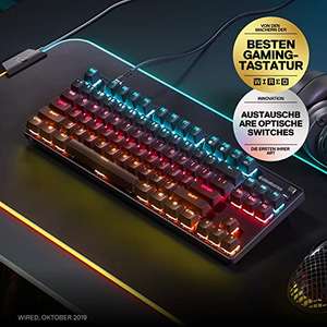 (Bestpreis) SteelSeries Apex 9 TKL - Mechanische Gaming-Tastatur (Optische Switches, 2-Punkt-Bestätigung, o. Tenkey, QWERTZ) MM/Saturn