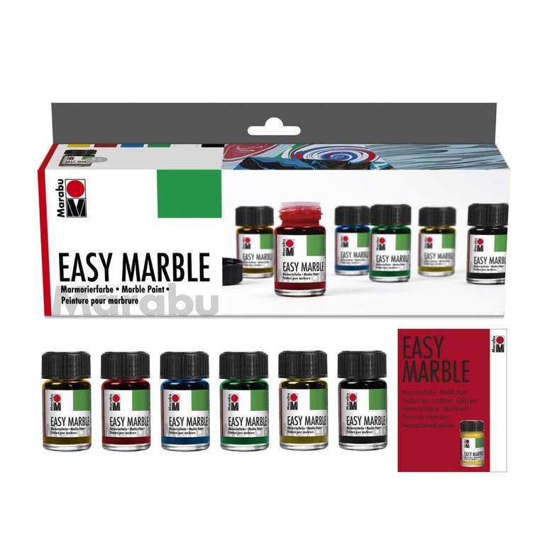 Easy Marble Starter Set, Marmorierfarbe zum kinderleichten Tauchmarmorieren von Kunststoff...