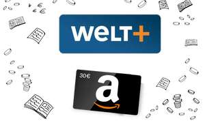 WELTplus (Artikel auf der Webseite welt.de) Jahresabo mit 40% Rabatt für 5,99€ im Monat + 30€ Amazon Gutschein von Abo24 als Prämie