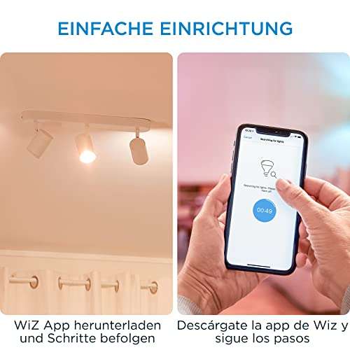 WiZ Imageo 3er-Spot Tunable White, Deckenleuchte, dimmbar, warm- bis kaltweiß, 3x5W, smarte Steuerung per App/Stimme über WLAN, weiß