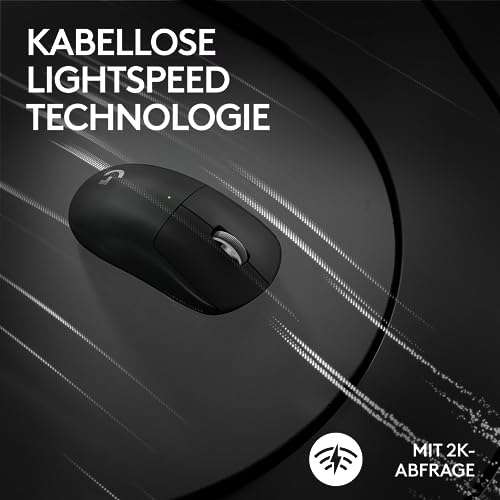 Logitech G PRO X Superlight 2 Lightspeed Kabellose Gaming-Maus, Hero 2 Sensor,USB-C-Ladung,- Schwarz