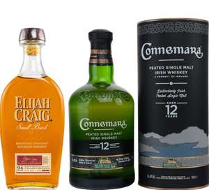 Whisky-Übersicht 195: z.B. Elijah Craig Small Batch Kentucky Bourbon für 28,85€, Connemara 12 Peated Irish Whiskey für 39,85€ inkl. Versand