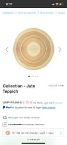 Collection Jute Teppich - Durchmesser 130 cm