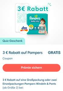 Pampers Gutschein in App erhalten für kurze Umfrage (personalisiert)