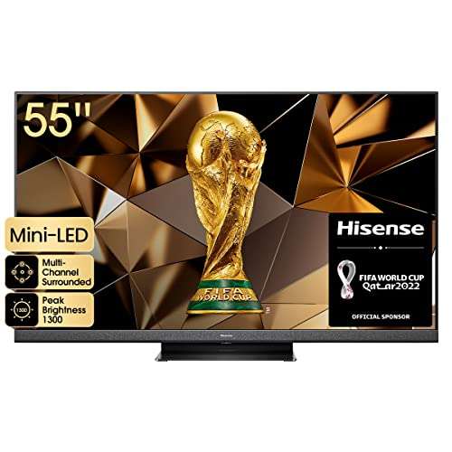Hisense 55U81HQ Mini LED 4K ULED Smart TV - 139 cm (55 Zoll) Dolby Vision IQ & Atmos/ 120Hz Panel/ Game Mode Pro/ UHD AI Upscaler/ HDR10+