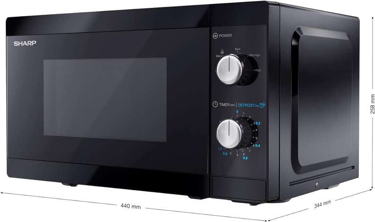 Sharp YC-MS01E-B Mikrowelle (20L, 800W, 5 Leistungsstufen, Auftaufunktion, Timerfunktion) | ochama Nekunden 56,99€ / Bestandskunden: 66,99€