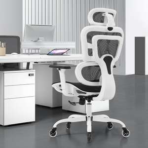 KERDOM 968ZK ergonomischer Bürostuhl / Mesh-Sitzfläche & Rückenlehnen + Premium-Rollen + 3D Armlehnen + 5 Jahre Garantie (bis 150 kg)