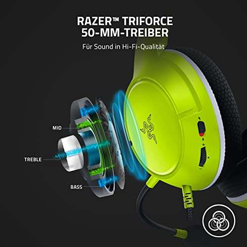 [Prime] Razer Kaira X Gaming Headset (TriForce 50-mm-Treiber, HyperClear-Mikrofon, Kabelgebunden 3,5mm-Klinke)