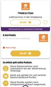 Lieferando 6-Fach Punkten bei DeutschlandCard