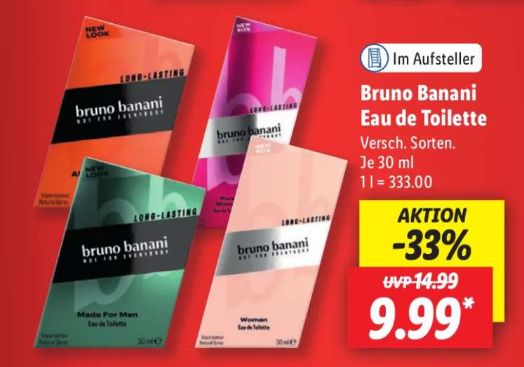 Bruno Banani Parfüms (30ml) bei Lidl für 9,99€!