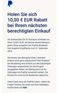 PayPal schenkt 10 Euro (personalisiert)