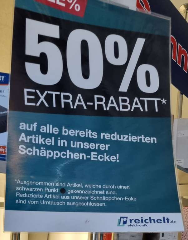 [Lokal Friesland] Reichelt Shop - 50% extra auf Sonderposten
