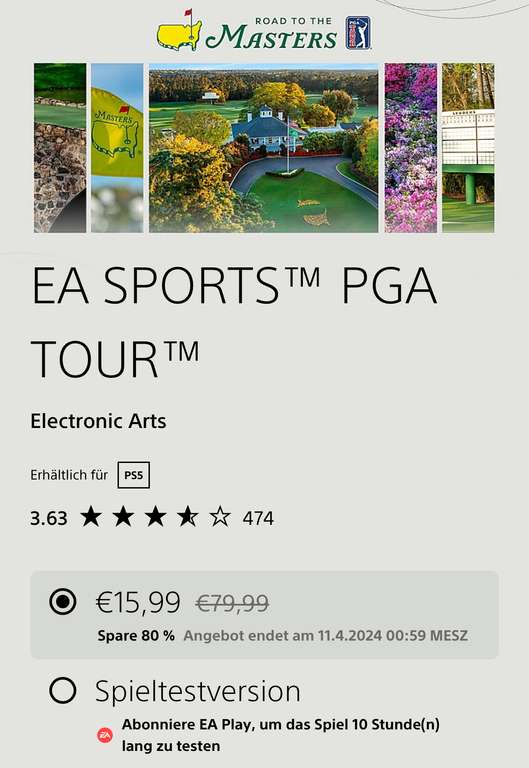EA Sports PGA Tour 23 (PS5) - Road to the Masters