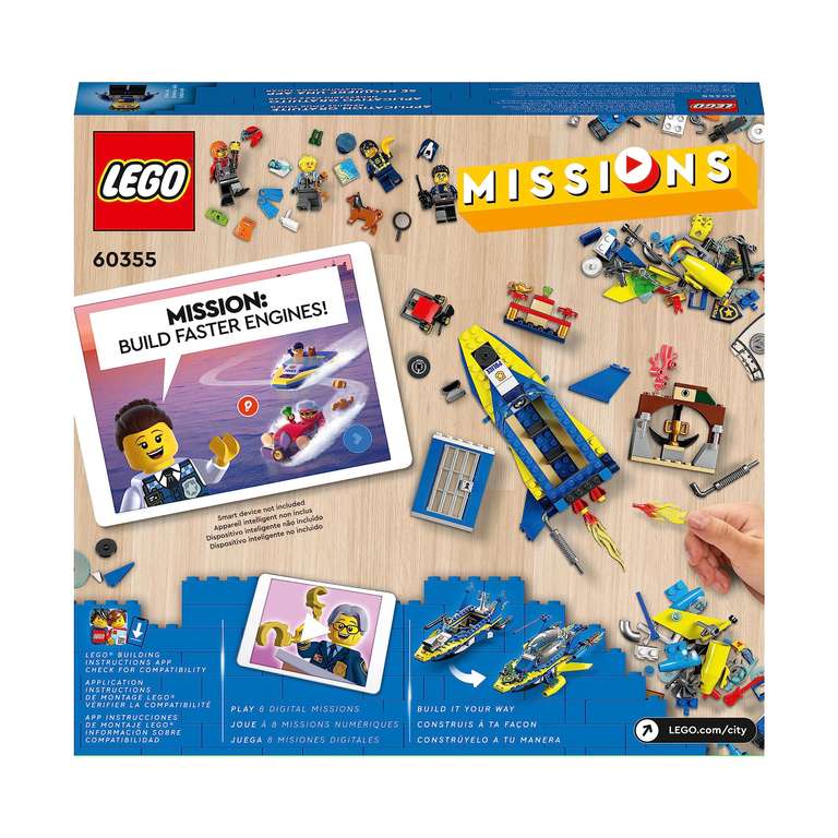 LEGO 60355 City Detektivmissionen Der Wasserpolizei, Interaktives Spielset (ohne Bauanleitung mit Story per App) (Prime)