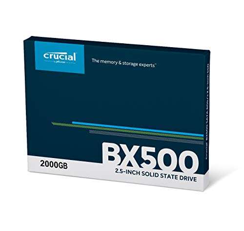 Crucial BX500 2TB 3D NAND SATA 2,5 Zoll Interne SSD - Bis zu 540MB/s - CT2000BX500SSD1