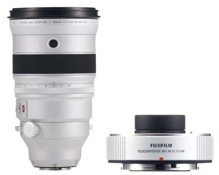Fujifilm XF 200mm f/2,0 R LM OIS WR Teleobjektiv + Telekonverter XF 1.4X TC F2 WR Fujifilm X-Mount, Farbe: grau-silber