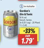 (LIDL Filiale) Gordon‘s Gin & Tonic Dose versch. Sorten