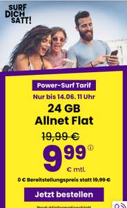 NEU Sim24.de - neuer Drillisch-Tarif mit 0€ AG + mtl. kündbar: z.B. 24GB für mtl. 9,99€ + 0€ AG I 5G I 1&1 / Telefonica-Netz I Allnet- & SMS