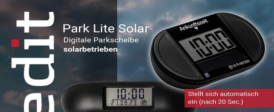 Needit Park Lite SOLAR I Parkscheibe elektrisch mit Zulassung vom  Kraftfahrt-Bundesamt I Solarzellen I automatische Aktivierung I Schwarz