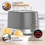 Prime: Bosch Kompakt Toaster TAT6A513, integrierter Brötchenaufsatz, mit Abschaltautomatik, Auftau-/Liftfunktion, 800 W, Edelstahl/schwarz