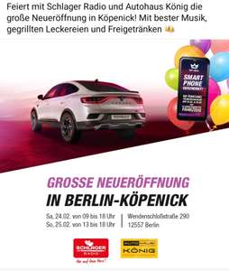 Freigetränke bei Renault König Berlin Köpenick - Drink & Drive - Tanze zum Schlager - 24.02. + 25.02.24