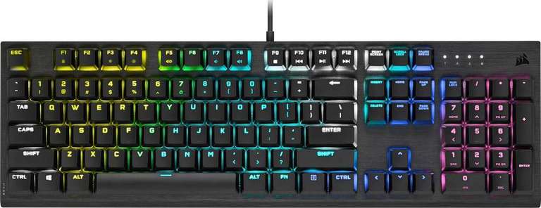 [Otto UP Plus] Corsair K60 RGB PRO Low Profile mechanische Tastatur | Cherry MX Low Profile SPEED Switches | Metallgehäuse | kabelgebunden