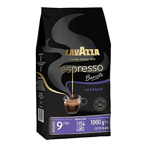 Lavazza, Espresso Barista Intenso, ganze Arabica und Robusta Kaffeebohnen, Intensität 9/10, mittlere Röstung, 1 kg Packung (Prime Spar-Abo)