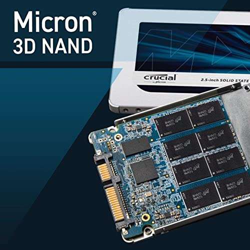 Crucial MX500 4TB 3D NAND SATA 2,5 Zoll Internes SSD, Bis zu 560 MB/s, CT4000MX500SSD1