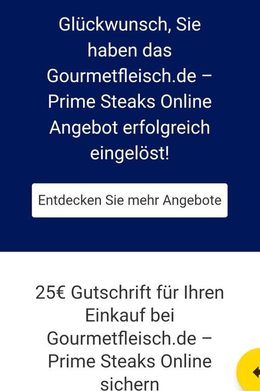 Gourmetfleisch 25% Rabatt und mögliche 25€ Gutschrift bei Amex-Zahlung, gratis Versand