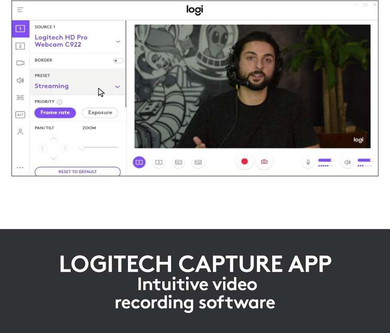 [ Alternate ] Logitech Brio Stream Webcam - Ultra 4K | HD-Videogespräche | Mikrofon mit Geräuschunterdrückung | Weitwinkel