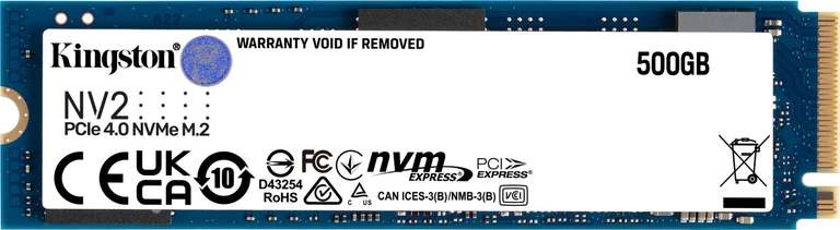 Kingston NV2 SSD 500GB M.2 2280 PCIe 4.0 x4 NVMe