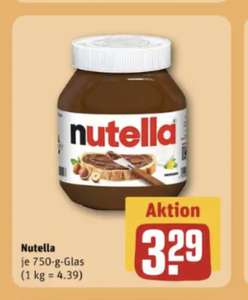 Nutella 750Gr Glas Rewe (4,39€/kg)
