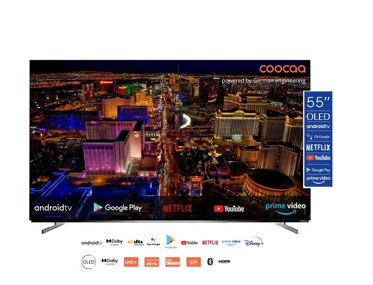 COOCAA 55S8M OLED TV (Flat, 55 Zoll / 139 cm, UHD 4K, SMART TV, Android 10.0) [B-Ware: möglicherweise leichte Verpackungsschäden]
