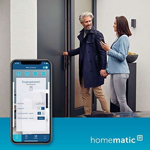 Homematic IP Smart Home Starter Set Zutritt, elektronisches Türschloss, Smart Lock nachrüstbar ohne Umbau, steuerbar per App, Alexa & Google