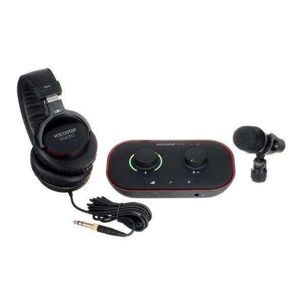 Focusrite Vocaster One Studio Bundle: Audiointerface, XLR Mikrofon, Kopfhörer (auch Two und Einzelgeräte)