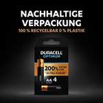Duracell Optimum AA Mignon Alkaline-Batterien, 1.5V LR6 MX1500, 8er-Pack (Prime)