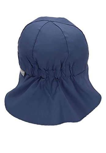 Sterntaler Unisex Schirmmütze - blauer & dunkelgrüner Kinder-Sonnenhut mit Nackenschutz und Bindebändern - Größen 43-49 - PRIME