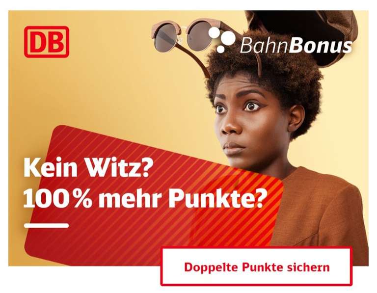 [Deutsche Bahn] Einmalig Doppelte BahnBonus Punkte (Evtl. Personalisiert)