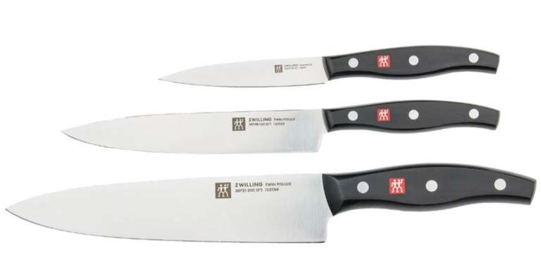 Zwilling Messer-Set »TWIN Pollux«, 3-teilig, 1 Spick- und Garnier- (10 cm), 1 Fleischmesser (16 cm) sowie 1 Kochmesser (20 cm)