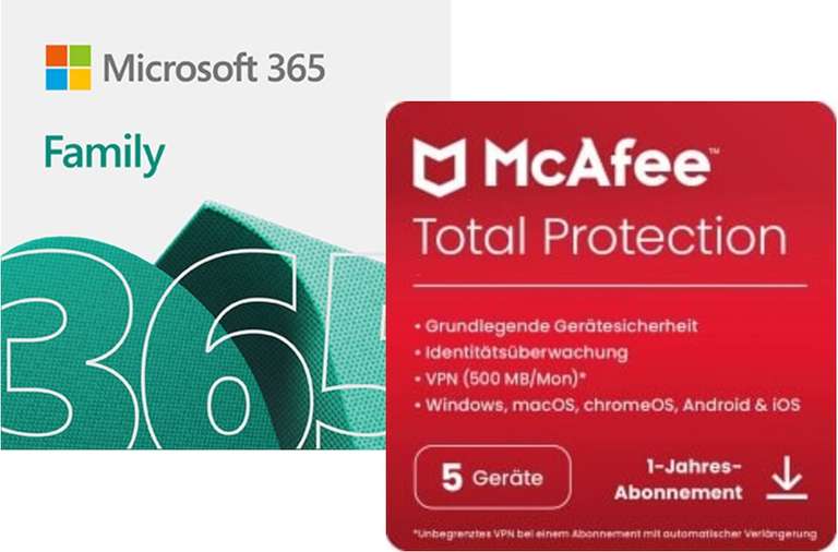 Microsoft M365 Single + McAfee Total Protection zum Bestpreis