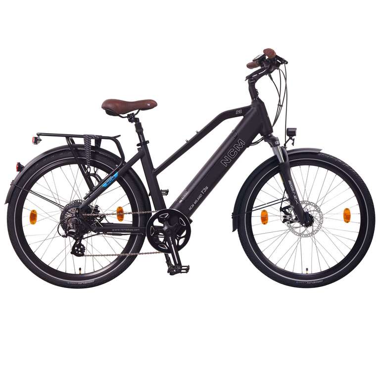 NCM Milano T3s, E-Bike, Trekking Citybike, 12AH 576Wh Akku, 26", Unisex, schwarz oder weiß