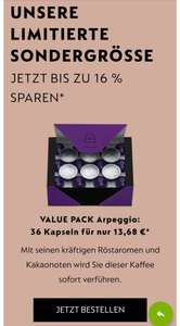 Original Nespresso Kapseln : VALUE PACK Arpeggio + VALUE PACK Volluto Limitierte Sondergröße ab 40 Euro/100 Kapseln Versand kostenlos