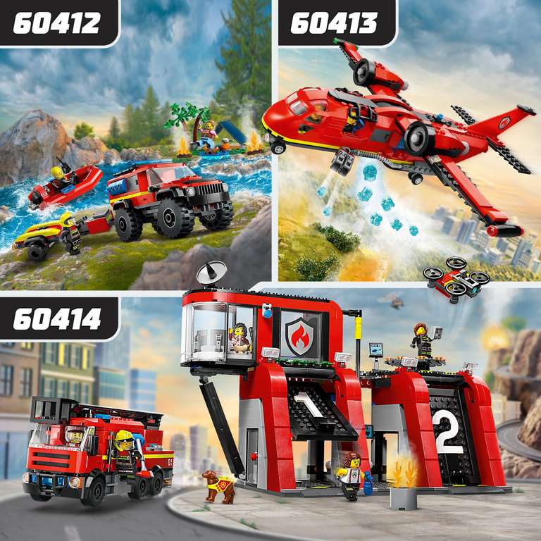 LEGO City 60412 Feuerwehrgeländewagen mit Rettungsboot, Offroad-Auto-Spielzeug (Prime/Otto Up)