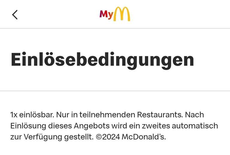 [McDonald's App] 300 Extra Punkte ohne MBW (personalisiert)