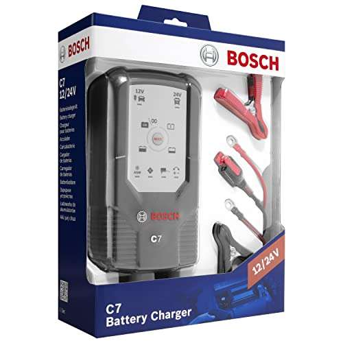 Bosch Automotive C7 - intelligentes und automatisches Batterieladegerät - 12V-24V / 7A - für Blei-Säure, GEL, Start/Stopp EFB/AGM