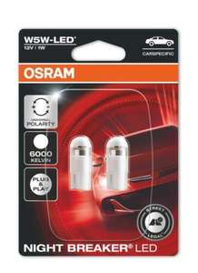 2x Osram Night Breaker W 5W LED mit Straßenzulassung * 6000K 2825DWNBC-02B 12V